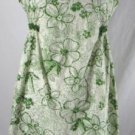 MSSP MAX STUDIO Dress M Green Beige Embroidered Eyelet Floral Print Sleeveless