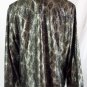 CHICO'S Zip Up Jacket 3 XL Metallic Gray Silver Snake Reptile Animal Print Coat
