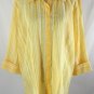 COLDWATER CREEK Shirt 3X Yellow Gold White Striped Print Semi Sheer Button Down