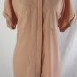SILENCE + NOISE Shift Shirt Dress M Solid Beige Pink Button Down High Low Hem