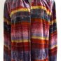 COLDWATER CREEK XL Open Front Jacket Velvet Striped Burnout Abstract Print