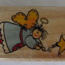 Inkadinkado Dawn McLaughlin Country Angel & Star Heart Rubber Stamp