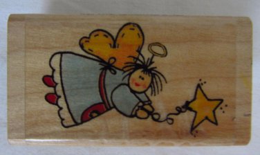 Inkadinkado Dawn McLaughlin Country Angel & Star Heart Rubber Stamp
