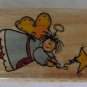 Inkadinkado Dawn McLaughlin Country Angel & Star Heart Rubber Stamp