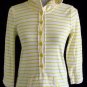 JUICY COUTURE Hoodie Shirt Tunic Beach Cover Up M Yellow White Striped Print