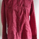 ARIAT Womens XL Pink Red Swiss Dot Pearl Snap Fitted Western Shirt