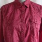 ARIAT Womens XL Pink Red Swiss Dot Pearl Snap Fitted Western Shirt