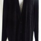 VIKKI VI 1X Solid Black Slinky Travelers Knit Shirt Jacket Made USA