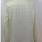 GARNET HILL 10 M Tan Semi Sheer Plaid Print Ruffle Front Henley Shirt Blouse