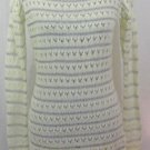ARMANI EXCHANGE M Ivory Metallic Silver Open Knit Sweater Long Sleeves Womens