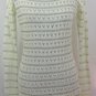 ARMANI EXCHANGE M Ivory Metallic Silver Open Knit Sweater Long Sleeves Womens