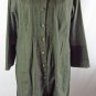 CAbi L Olive Green Semi Sheer Pleats Pintucks Cotton Shirt Dress