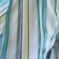 CHICOS 3 XL Shiny Striped Print Blue White Yellow Gold Fitted Dress Shirt