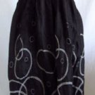LAPIS OS Long Dress Black White Geometric Print Smocked Gathered Hem Tube Top