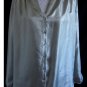 MISOOK COLLECTION Blouse Tunic Shirt L Iridescent Solid Gray Blue Silky Pintuck