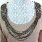 CACHE M Pink Metallic Gold Embellish Beaded Rhinestone Sweater Top Shirt Shiny