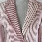CAbi 6 Maroon Red White Striped Print Seersucker Captains Nautical Jacket Blazer