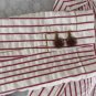 CAbi 6 Maroon Red White Striped Print Seersucker Captains Nautical Jacket Blazer