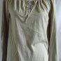MICHAEL STARS OS One Size Solid Tan Drawstring Neckline Spun Supima Top Shirt