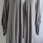 FENN WRIGHT MASON 2X Solid Gray Rayon Stretch Flared Hem Long Open Front Jacket