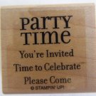 Stampin Up Party Time Lots Of Thoughts Rubber Stamp Phrases Occasion