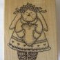 Azadi Earles Country Long Earred Bunny Flowers Hearts Love Rubber Stamp