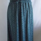 LAPIS L Brown Blue Floral Print Smocked Empire Waist Stretch Long Maxi Dress