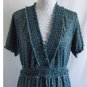 LAPIS L Brown Blue Floral Print Smocked Empire Waist Stretch Long Maxi Dress
