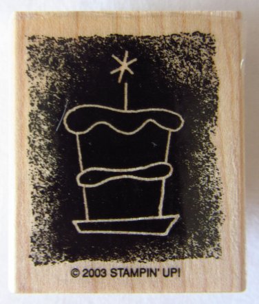 Stampin Up Birthday Cake Stipple Celebration Collection Rubber Mounted Stamp