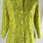BANANA REPUBLIC Shirt M 100% Silk Green Yellow Floral Print Fitted Career