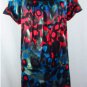 ARMANI EXCHANGE 4 XS S Silk Stretch Floral Print Red Blue Black Drop Waist Dress