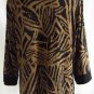 CHICOS 3 XL Black Brown Animal Print Top Tunic Wide Sleeves