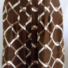 BANANA REPUBLIC Skirt 8 Brown Beige Front Pleats Geometric Chain Print