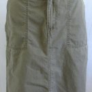 RALPH LAUREN LRL Straight Skirt 14 Solid Brown 100% Cotton Knee Length
