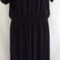 TRAVELSMITH XL Solid Black Coolmax Polyester & Cotton Elastic Waist Long Dress