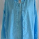 QUACKER FACTORY 1X Blue Embellished Rhinestones Tank Top Shirt Set Cotton Linen