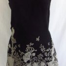SACRED THREADS M 100% Rayon Black Floral Print Sleeveless Sun Dress