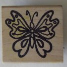 THE STAMPING BUG Butterfly 2 x 2 Wood Mounted Rubber Stamp