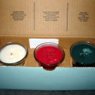 PARTYLITE Christmas 3 Candle Set HOLIDAY SPICES CINNAMON & BAYBERRY PINE BERRY
