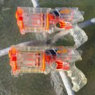 LOT 2 Nerf N Strike clear Maverick REV-6 gun blaster 6 shot 2004 C-044A preowneD