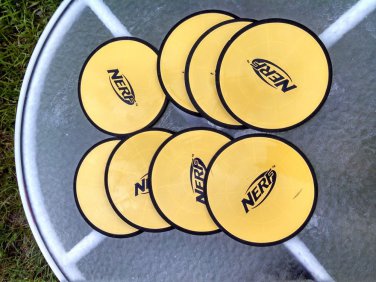 8 replacement discs Nerf skeet disk targets for 2007 launcher 7" round preowned