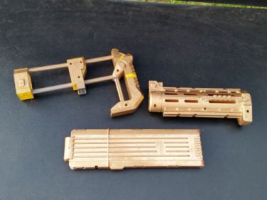 Nerf replacement part barrel extension shoulder butt stock 18 max ammo clip GOLD