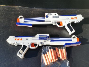 lot 2 Star War Galactic Republic single shot blaster gun W red light 2006 Hasbro