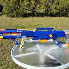 Nerf N Strike Longshot CS-6 blue w single shot gun extension & 2 clips C-086B