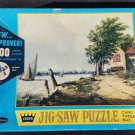 vintage 1000 piece Crown Jig Saw puzzle #717 Whitman Publishing Along the River
