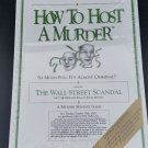 How to Host A Murder Mystery game The Wall Street Scandal audio cassette #87 NIP