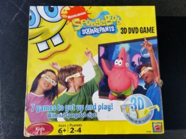 Spongebob Squarepants 3d Dvd Game Nickelodeon N7564 Mattel 08 W 3d Glasses
