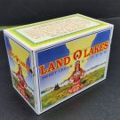 Land O Lakes advertising steel recipe box holds 3" x 5" cards