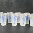 vtg 8 Libbey frosted glass Howdy Colonel w Honorable Order of Kentucky on back