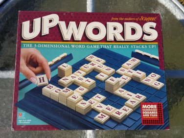 UpWords 3 dimensional word stacking 100 square game 1997 Milton Bradley #4312